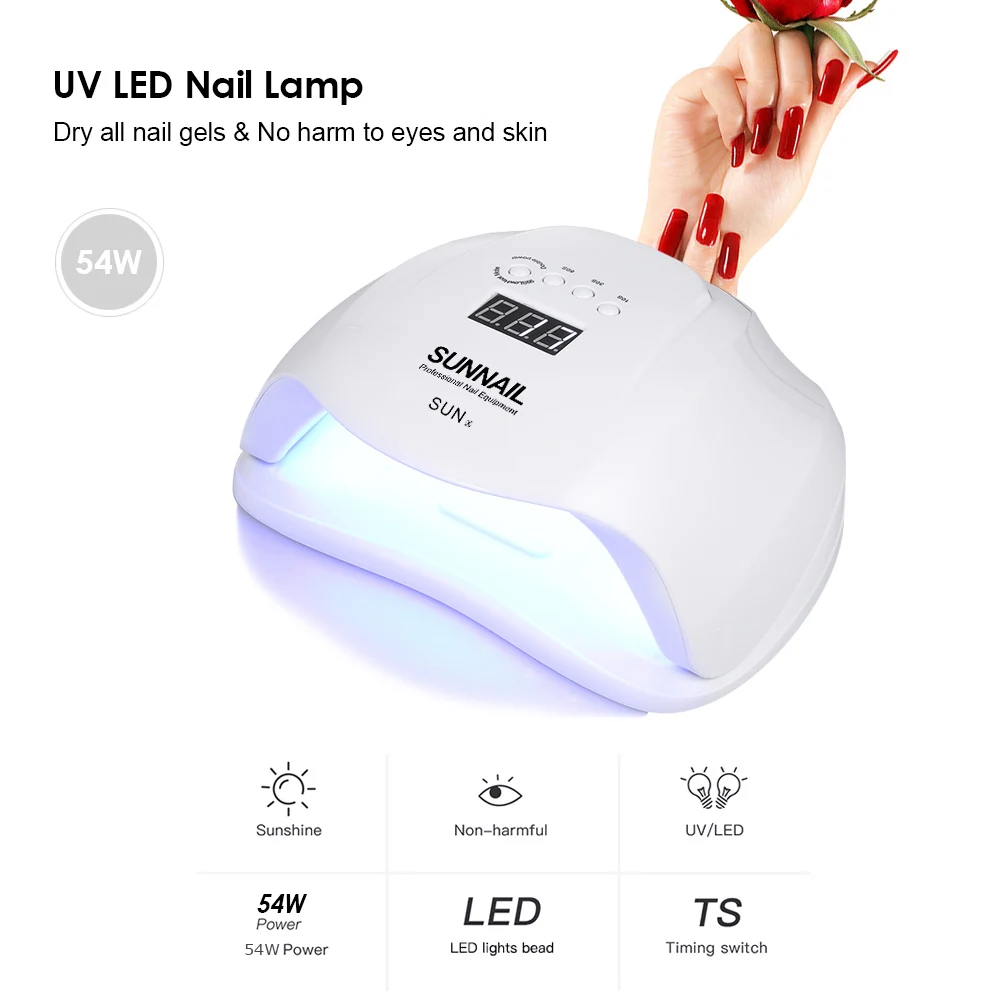 

Abody SUN X 54W UV Lamp LED Ice Lamp Nail Gel Polish Dryer Manicure Drying Machine for all gel nails Art Curing lamps