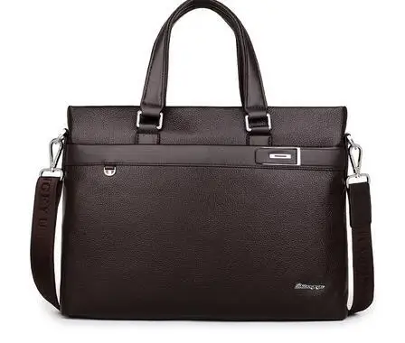 

14 inch Litchi Genuine leather bag men's travel bags tote business laptop crossbody Fashion men's briefcase shoulder handbag