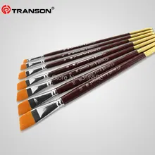 7 шт художественная Угловая головка нейлоновые волосы деревянная ручка набор акварельных кистей, масляная кисть, высокое качество, быстро. разумная цена