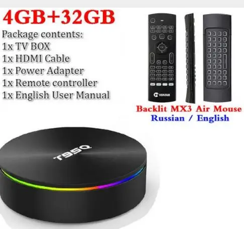 Популярные T95Q Смарт ТВ BOX Android 8,1 Amlogic S905X2 DDR4 4 ядра, 4 Гб оперативной памяти, 32 Гб встроенной памяти, 64 ГБ 2,4 г& Wi-Fi 5 ГГц Wi-Fi, BT H.265 4 к Декодер каналов кабельного телевидения компьютерной приставки к телевизору - Цвет: 4g 32g mx3