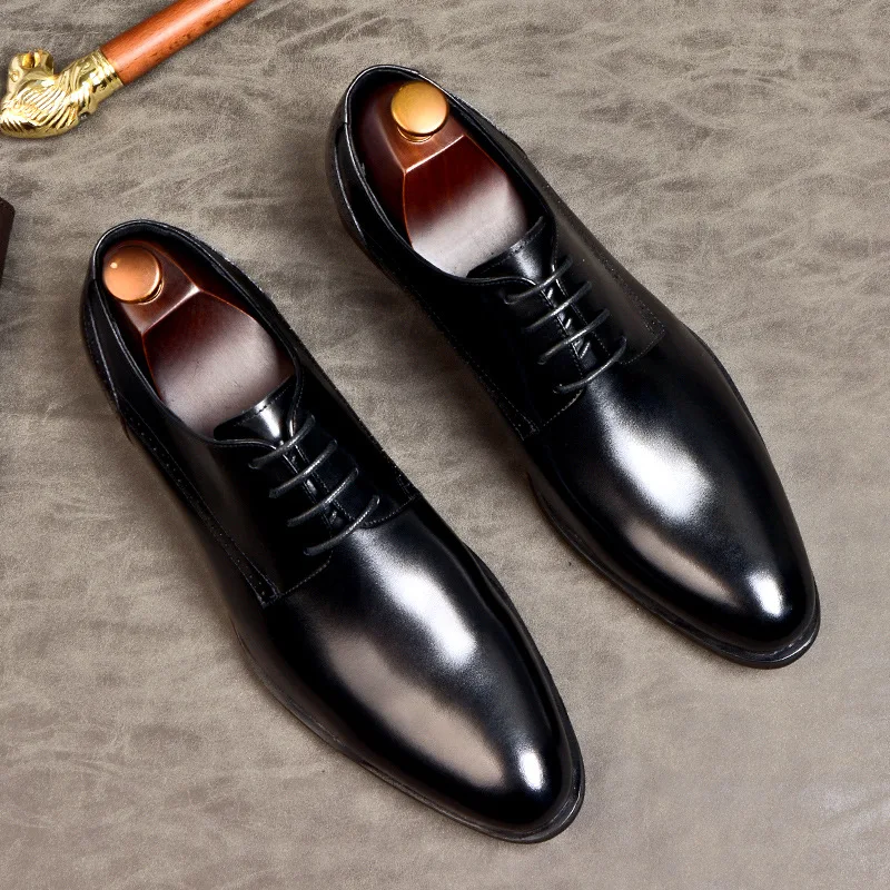 sapato ponta fina elegante com cadarço, calçado oxford confortável eua 11.5