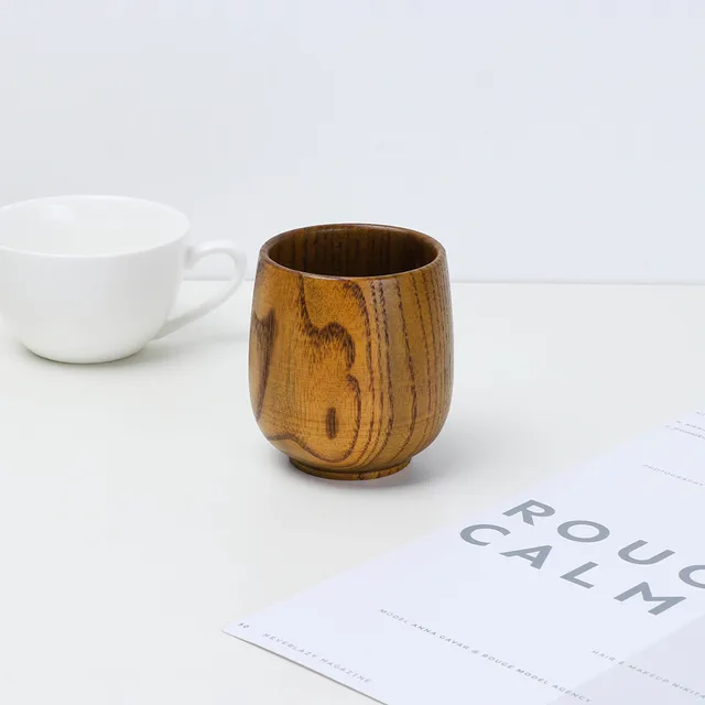 Handmade Wood Cup Natural Spruce Wooden Cup Breakfast Beer Milk