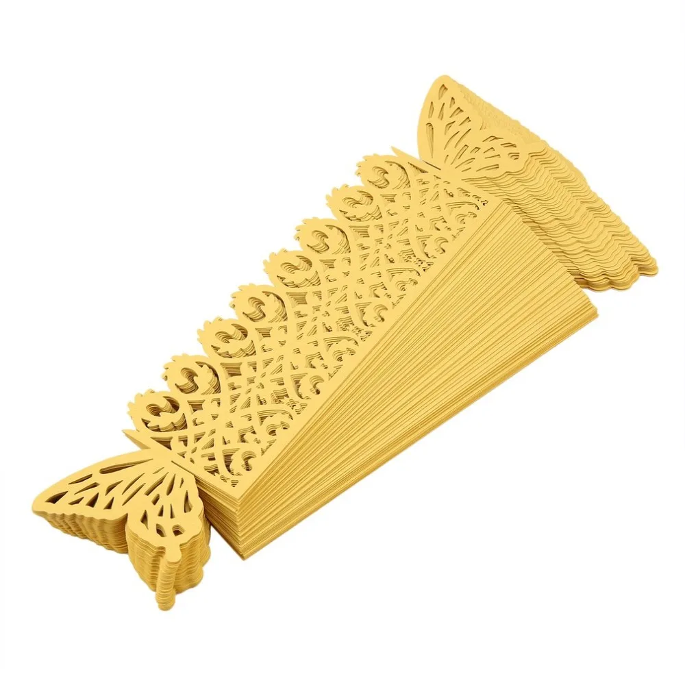 50pcs Creative Butterfly Style Laser Cut Paper Napkin Ring for Wedding