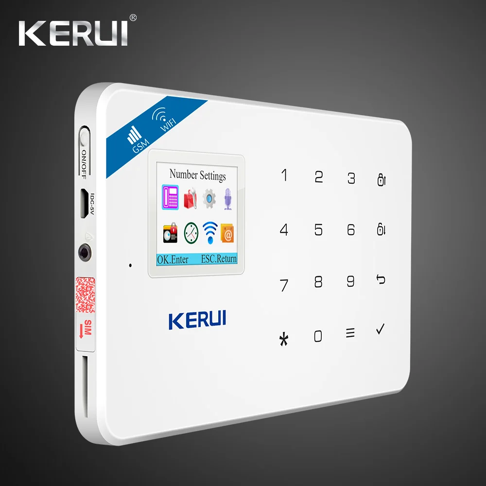 Kerui W18 беспроводная Wifi GSM IOS Android приложение управление ЖК GSM SMS домашняя охранная сигнализация PIR датчик дыма внутренняя Wifi камера