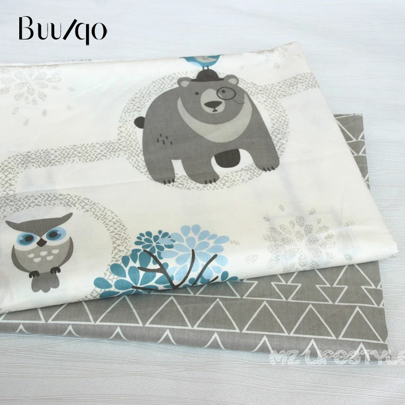 Buulqo/хлопковая ткань с рисунком медведя; Детские хлопковые Саржевые ткани для шитья; лоскутные одеяла; ткань