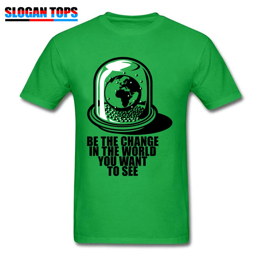  Design Tops Shirt Discount Short Sleeve Boy T Shirt TpicOriginaltitle Casual Summer Top T-shirts O Neck Top Quality World Snow Globe   Change the World Ghandi green