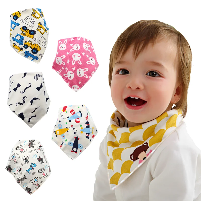 Cotton Bandana Bibs Baby Babador Feeding Smock Infant Burp Cloths Cartoon Saliva Towel Baby Eating Accessory Soft Baby Stuff