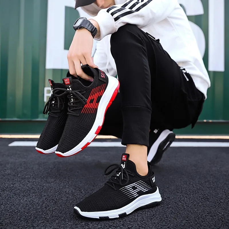 Новинка flyknit дышащая мужская обувь для бега спортивная улицы Мужская