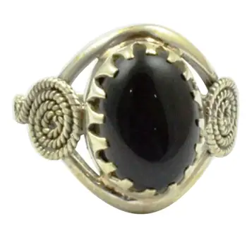 

Lovegem Genuine Black Onyx Ring 925 Sterling Silver,Size :6.75, AR3391