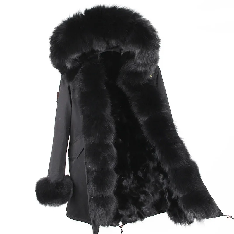 Новинка, зимняя женская куртка, пальто из натурального меха енота, воротник из толстого теплого меха 3 в 1, съемная верхняя одежда, Уличная Повседневная одежда