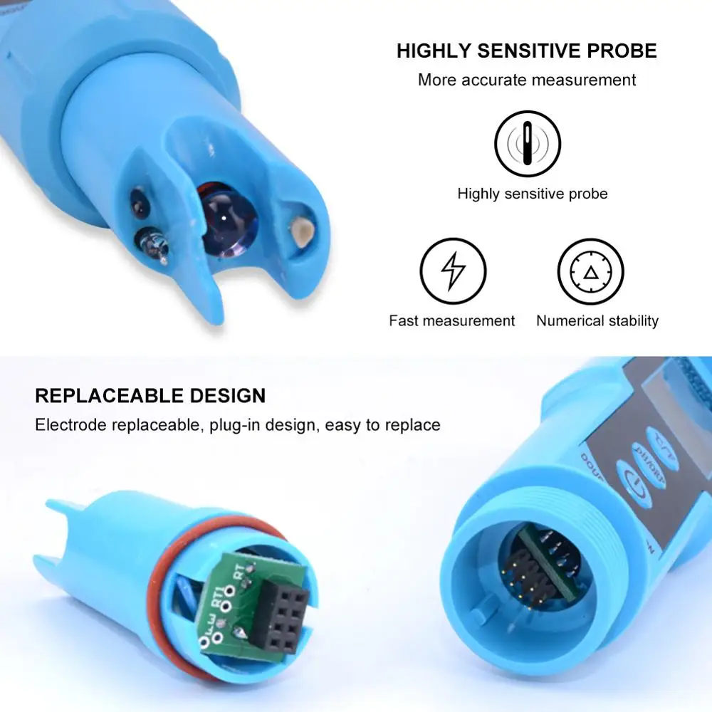yieryi Professional 3 in 1 pH ORP TEMP Meter Water Detector Multi-parameter Digital Tri-Meter Water Quality Monitor Tester