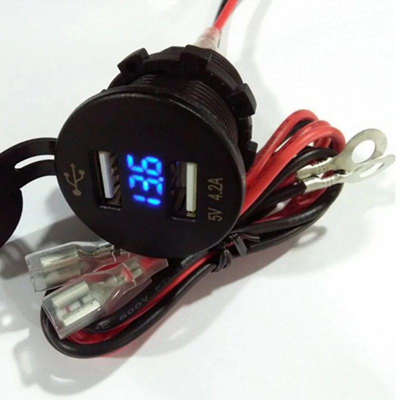 

Dual USB Car Cigarette Lighter Socket Splitter Plug Quick Charger Voltage LED Display Car Cigarette Lighter Socket Splitter Usb