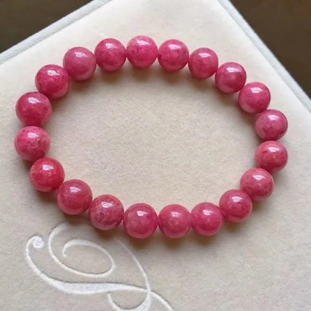 

Certificate Natural Red Rose Rhodonite Gemstone 10mm Round Beads Stretch Bracelets Women Men Fashion Love Gift AAAAA
