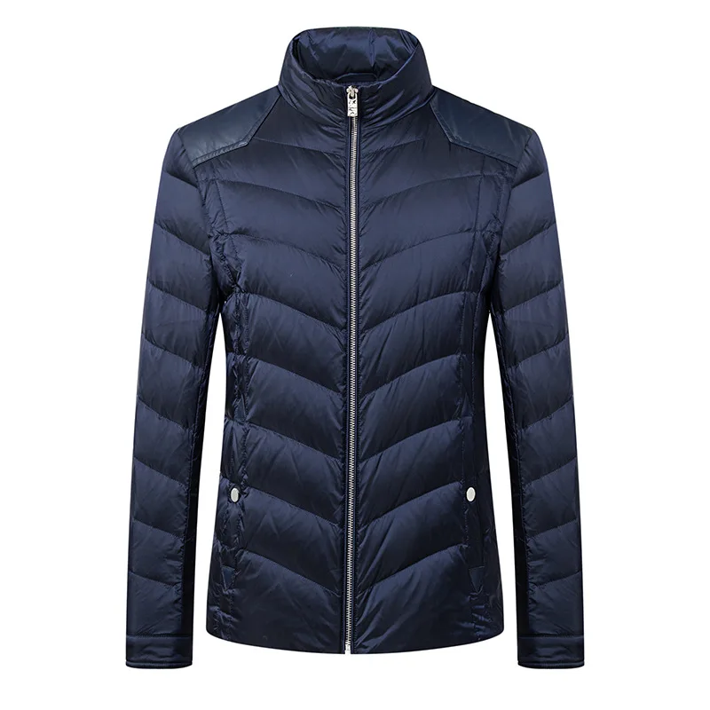 Мужские зимние пальто с синим воротником-стойкой базовое повседневное