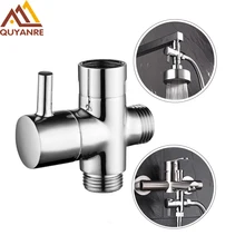 Quyanre хром смеситель для душа переключателем для ванной комнаты 3 пути кронштейн 2 функции смеситель для душа клапан для смеситель для душа в латунном корпусе