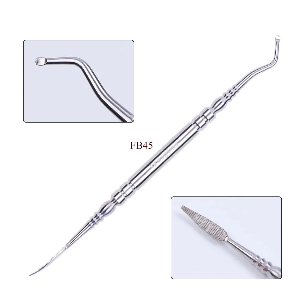 1 шт. Стальной Толкатель для кутикулы для дизайна ногтей двойная ложка для удаления омертвевшей кожи УФ-гель триммер для маникюра резак для ногтей инструмент для ухода CHFB44-47 - Цвет: FB45