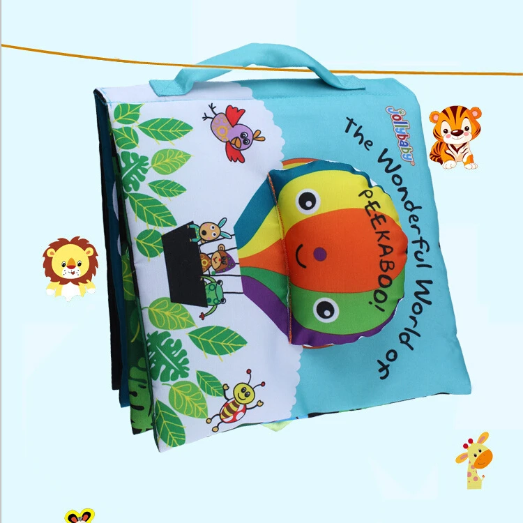 

2017 Hottest Design Baby Cloth Book for Kids Toy Story Book with Balloon Peekaboo Quiet Book for New Born JB-BS-007