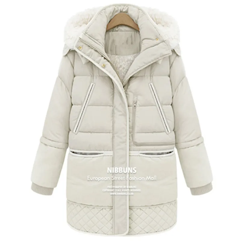 AKSLXDMMD Новая зимняя Женская Толстая стеганая куртка размера плюс, теплая Длинная тонкая шерстяная куртка с капюшоном, пальто, парки LH284