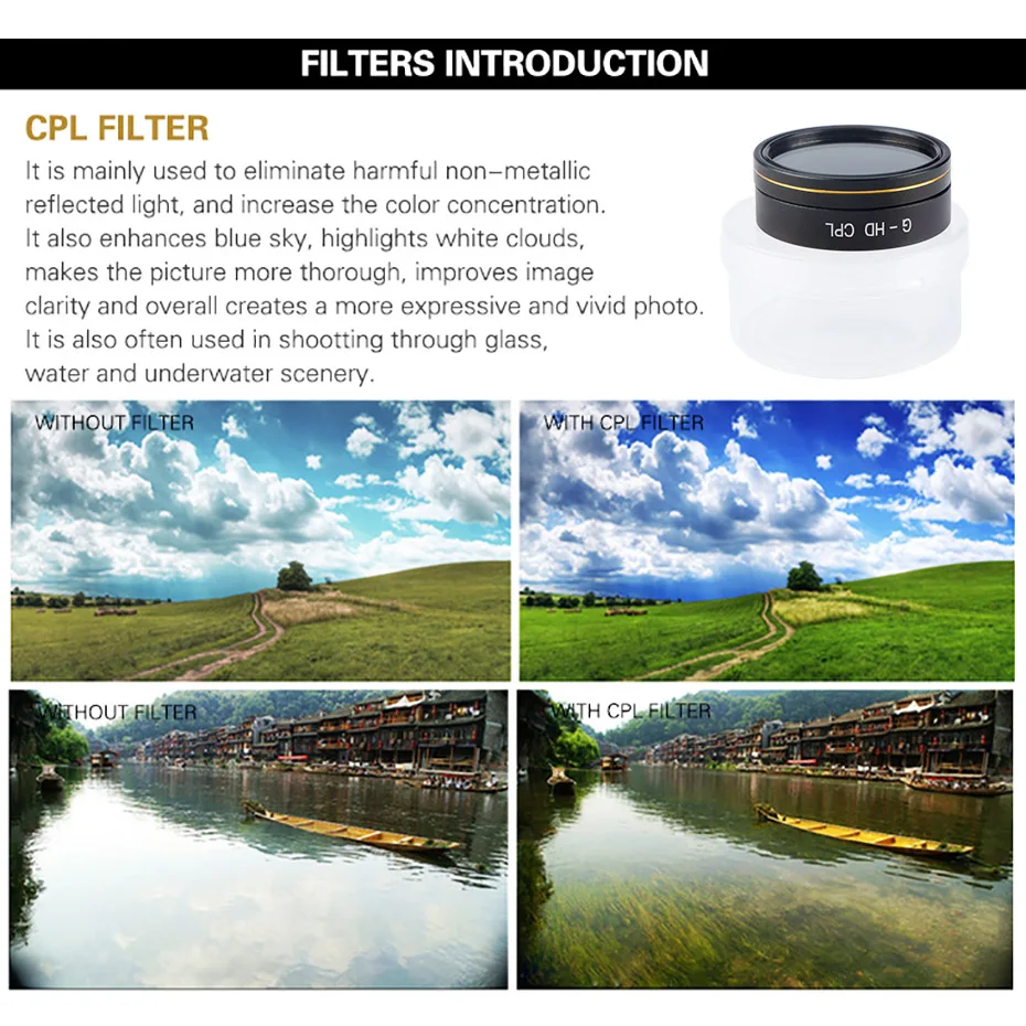 Фильтр для дрона Phantom 4 Pro фильтр с оптическим стеклом CPL UV ND4/8/16/32 фильтры объектива