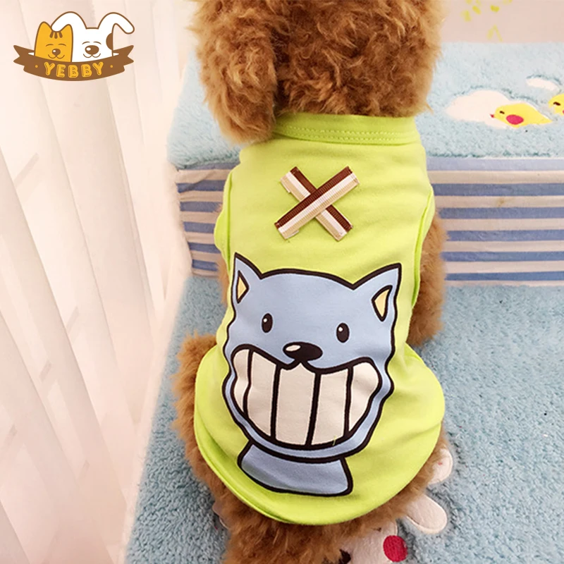 New Arrival Fashion Cute Lovely Cotton Teddy Puppy Vest Cartoon Pattern Small Dog Pet Clothes Lersure Style | Дом и сад