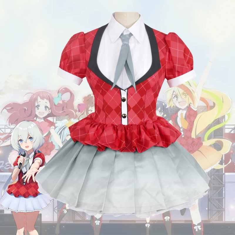 Аниме ZOMBIE LAND SAGA Junko Konno костюм для косплея красная куртка рубашка юбка перчатки