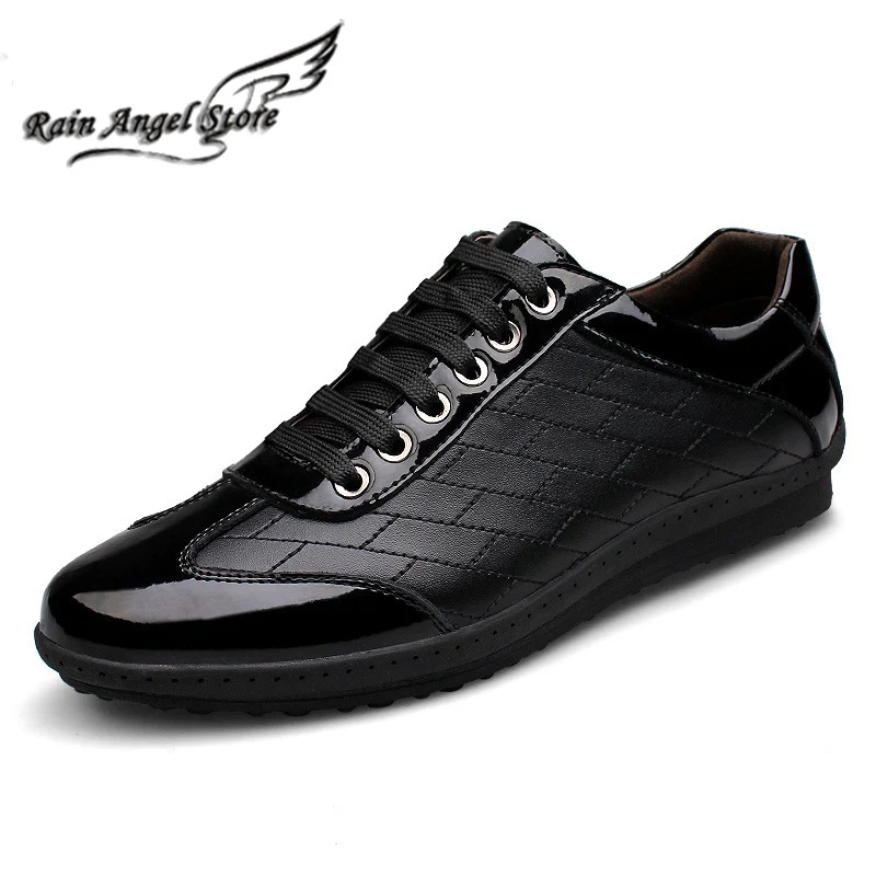 

Plus Size 45 Mens Shoes Lace Genuine Leather Shoes Casual British Style Men Shoes Leather Black