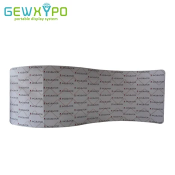 شراء8ft(H)* 20ft(W) S شكل التجارة المحمولة تمتد النسيج الإعلان لافتة منبثقة عرض الحائط مع الطباعة البيانية الخاصة بك