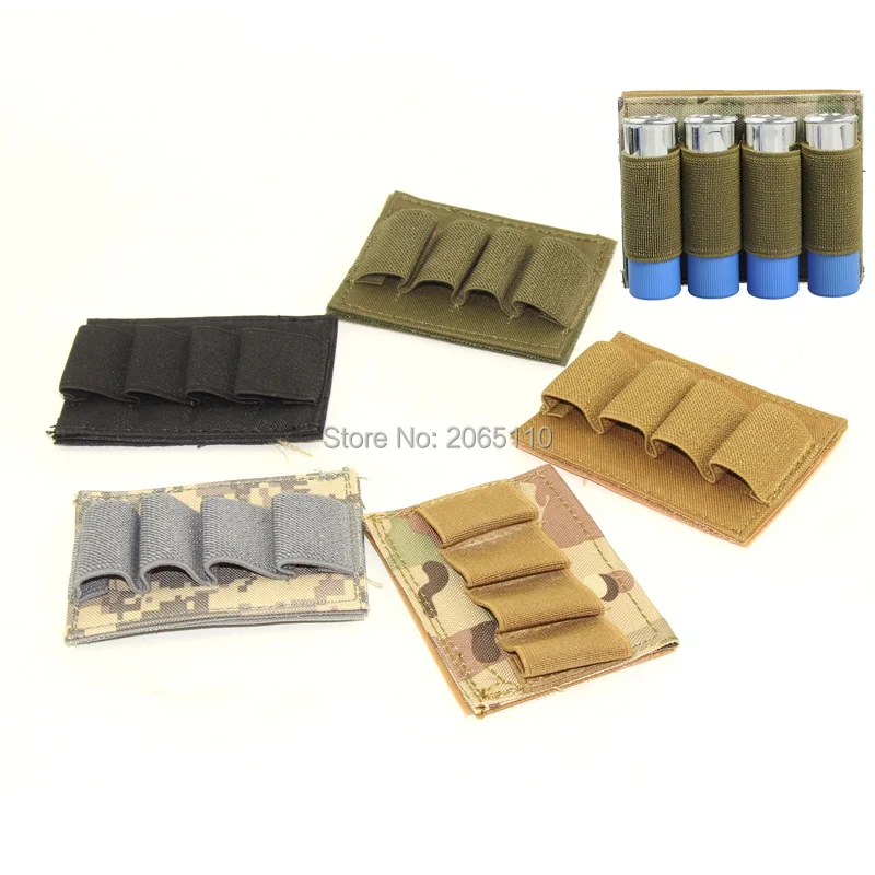 

Tactical 4 Rounds Shotgun Shell Bullet Ammo Holder with Sticky Outdoor Hunting Shooting MIlitary Rifle Ammunition Ammo Holster