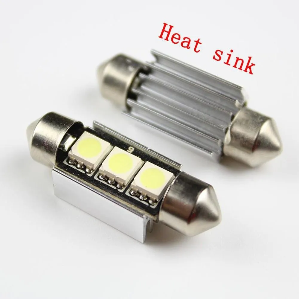 50 шт./лот 36 мм/39 мм c5w 3 smd 5050 Led canbus error free автомобиля для салона, иллюминационная, Потолочная Авто над головой считывающая головка лампы белый 12 V