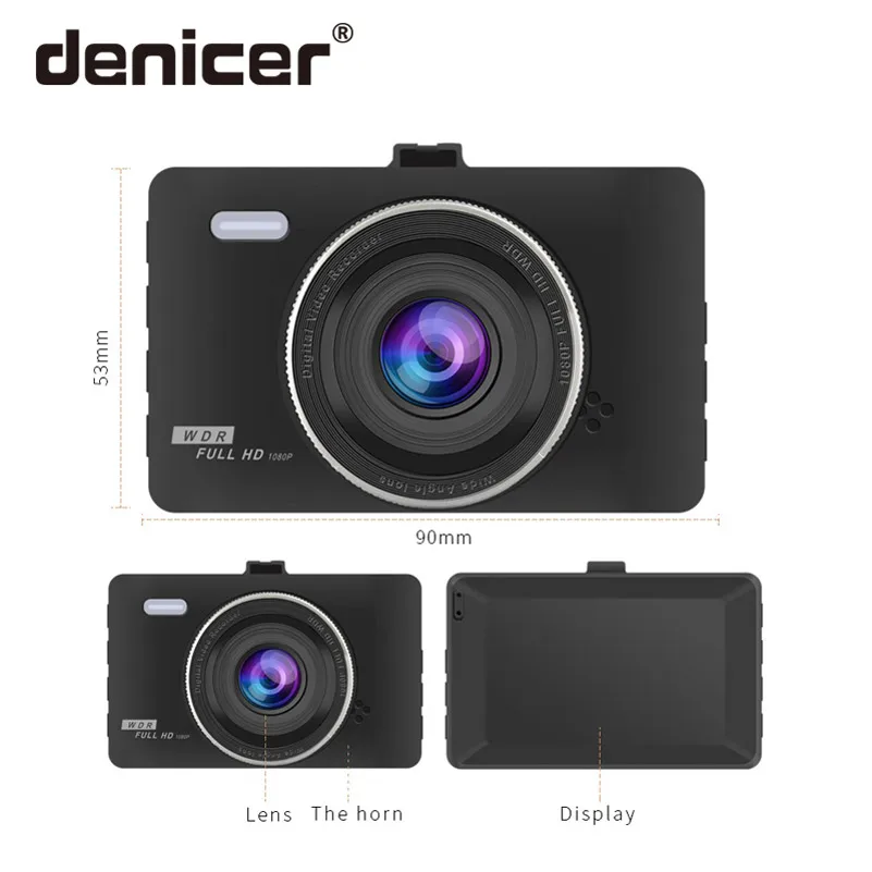 Denicer Dash camera 3 0 &quotэкран Full HD 1080P 30fps Авто Vechile регистратор DVR 170 градусов