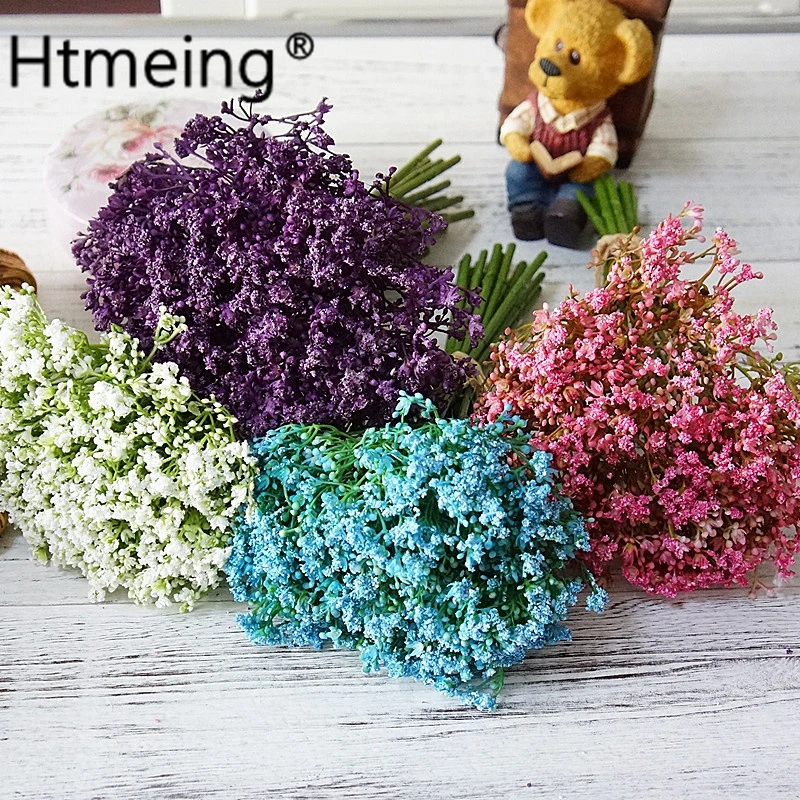 16pcs Real Touch Realistic Baby S Breath Gypsophila Spray Artificial Flower Bouquet Wedding Table Accessory Home Decoration Artificial Dried Flowers Aliexpress