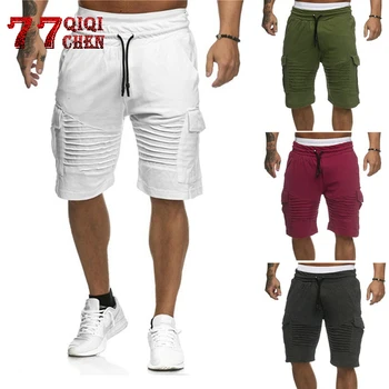

QIQICHEN Mens Cargo Shorts Summer Casual Pocket Fitness Shorts Joggers Fashion Men Plus Size 3XL Trousers Sweatpants Short Homme