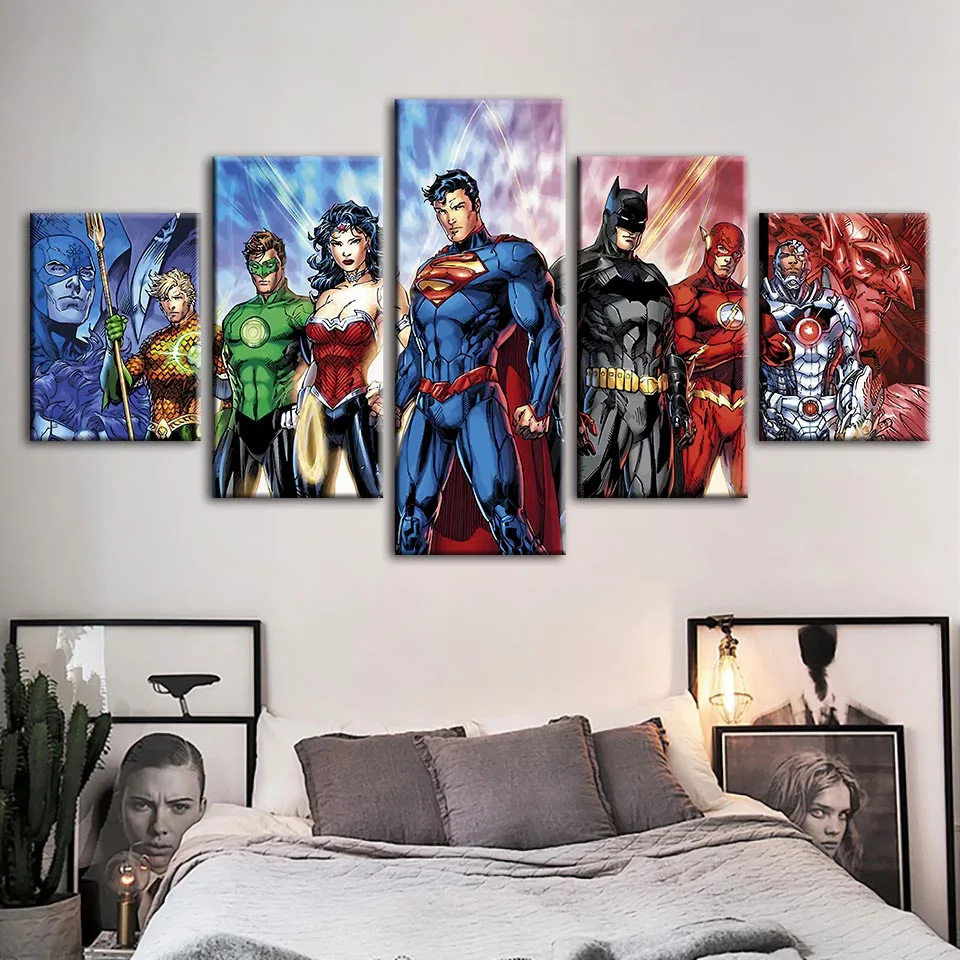 

Canvas Painting Prints Wall Art Film Marvel Comics Modular Pictures The Avengers Poster Flash Man Home Decor Boys Room Framework