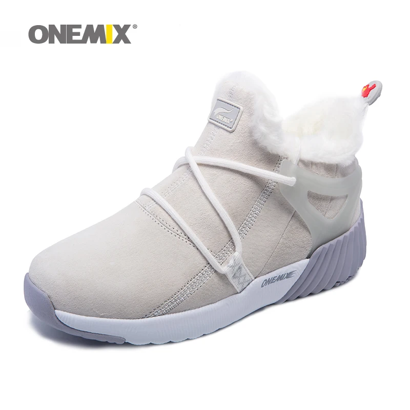 ONEMIX New Winter Men's Boots Warm Wool Sneakers Outdoor Unisex Athletic Sport Shoes Comfortable Running for women Shoes Sales