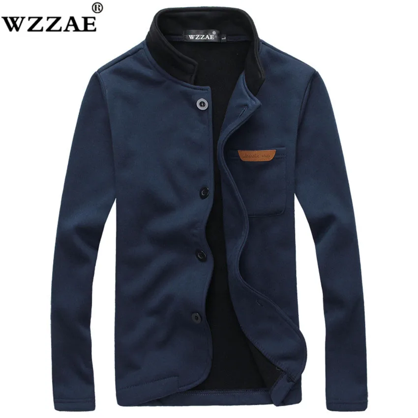 

Men Jacket Plus Size M-5XL 2018 Brand New Fashion Stand Collar Men Jackets Autumn And Winter Casual Men's Fleece Coat