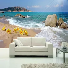 Пользовательские 3D настенная живопись Романтический красивый морской пейзаж фотообои гостиная диван оформление отелей настенные фрески