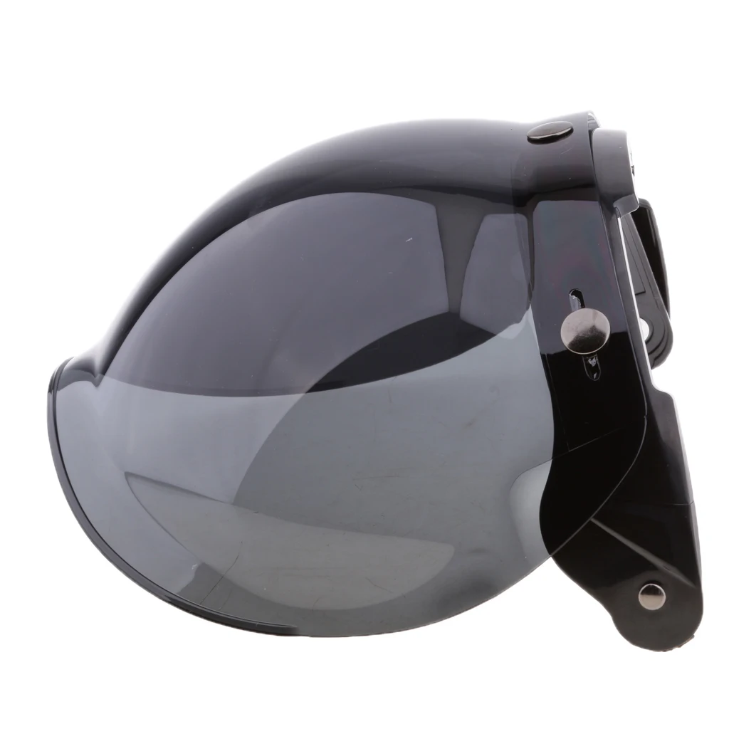 Universal Bubble 3-Snap Motorcycle Helmet Visor Flip Up Face Shield Lens Plain Adjust Height Flip Up Design