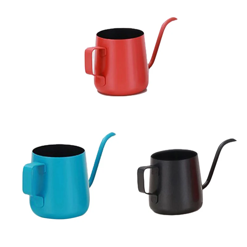 

250/350ml Goose Neck Coffee Brew Pot Teflon Coating Drip Brew Kettle Long Mouth Spout Teapot Water Jug Hand Punch Drip Pot
