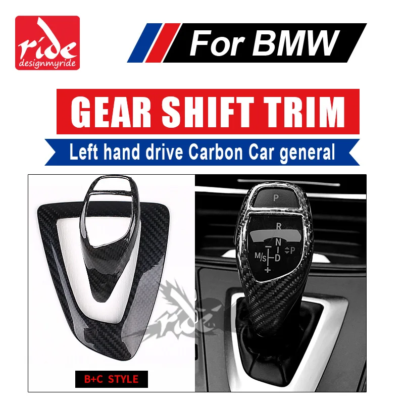 

B+C Style For BMW E39 E60 E61 F10 F11 F18 G30 G38 520i 528i 530i Left hand drive Carbon car genneral Gear Shift Knob Cover trim