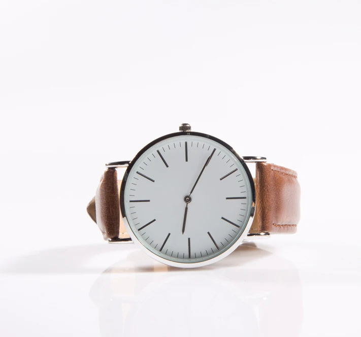 Кварцевые часы с минимальным дизайном циферблата - Цвет: silver brown