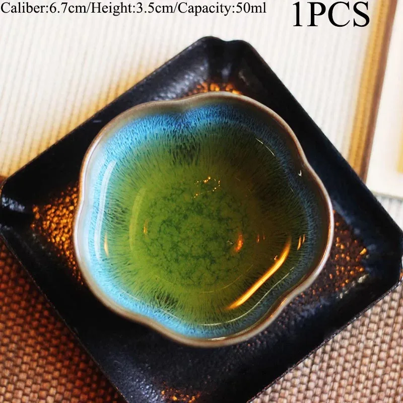 Японский стиль дзен керамическая чайная чашка винтажная грубая керамическая чашка с лотосом маленькая чайная чашка Саке чашка домашняя посуда для напитков офисная чайная посуда чайные чаши - Цвет: E