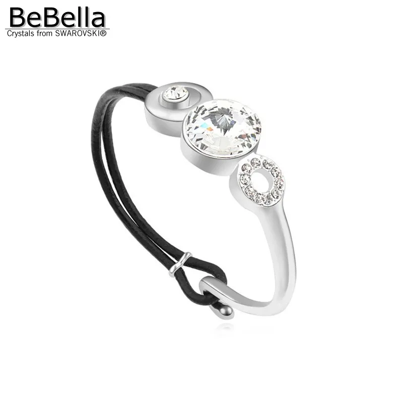 BeBella позолоченный кожаный браслет с кристаллами сделанный элементами Swarovski|crystal