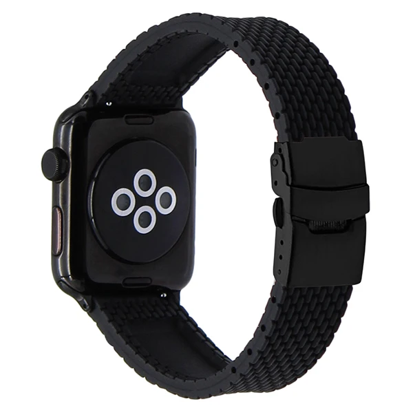 Силиконовый резиновый ремешок для часов iWatch Apple Watch Series 5 4 3 2 1 44 мм 40 мм 42 мм 38 мм защитный ремешок спортивный ремешок браслет