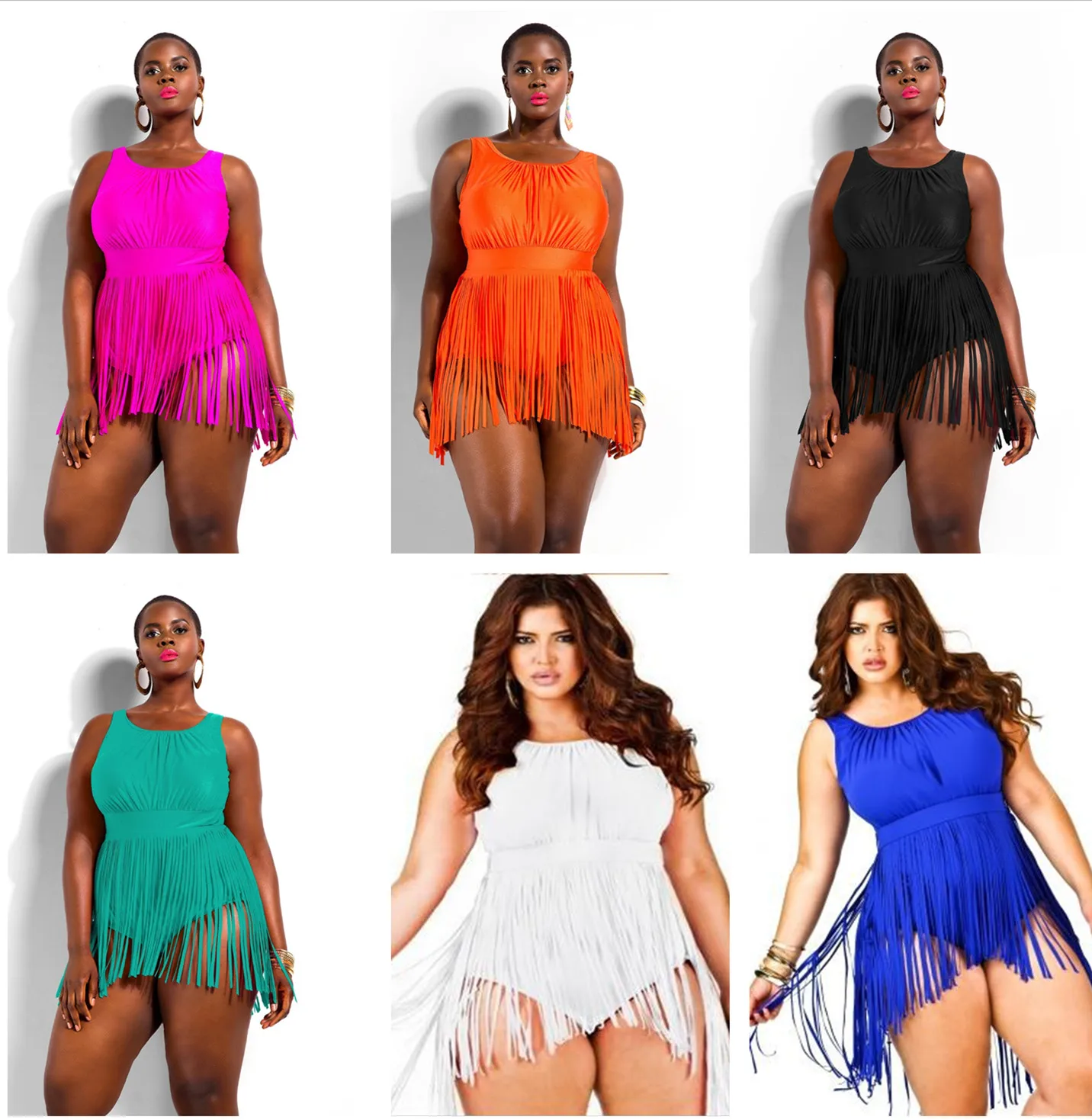 Buy Plus Size One Piece Bikini Fringe Tassels Biquini