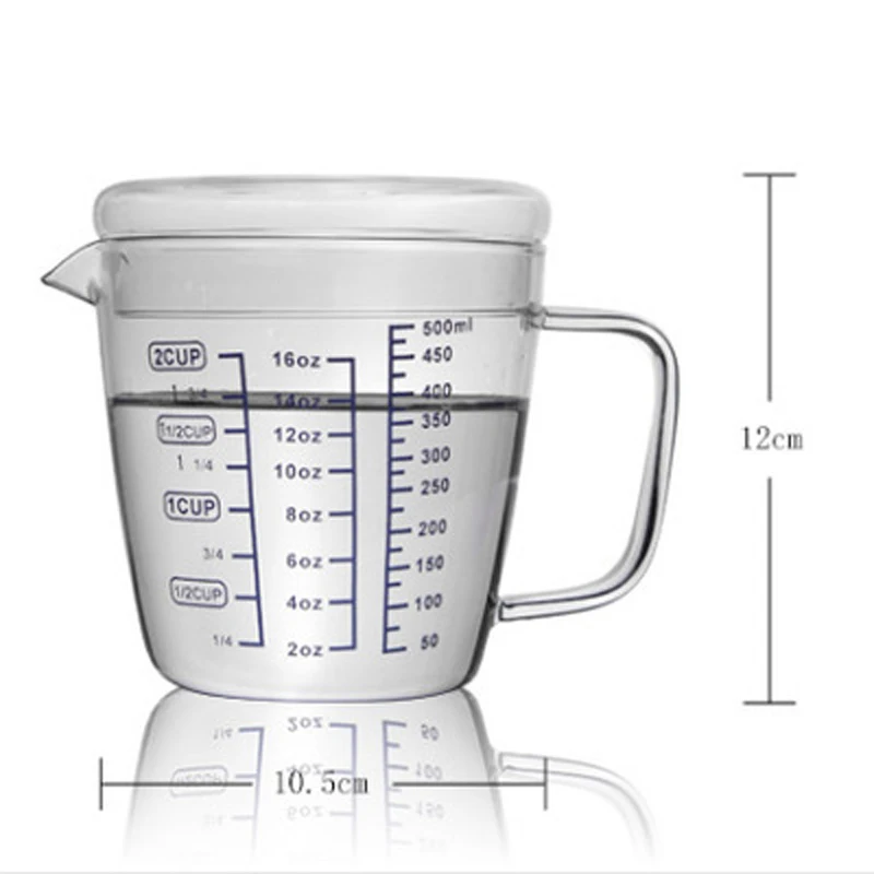 

250/500ml Glass Measuring Cup Milk Jug Barista Mug Milk Frother Latte Pitcher Cafe Creamer Cup Juice Tea Espresso Coffee Cup