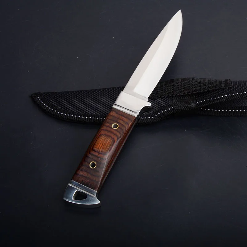 san jia K90 fixed blade knife wood handle stainless steel outdoor camping hunting survival pocket edc tools  (2)