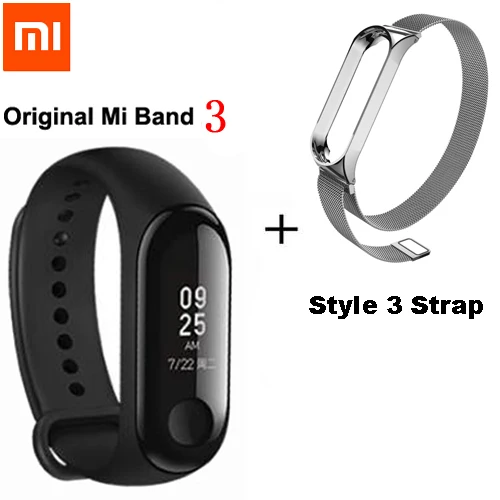 Xiaomi mi Band 3/mi band 2 умный Браслет фитнес-браслет mi Band большой сенсорный экран OLED частота сердечных сокращений сообщения Smartband - Цвет: Add Style 3 Strap