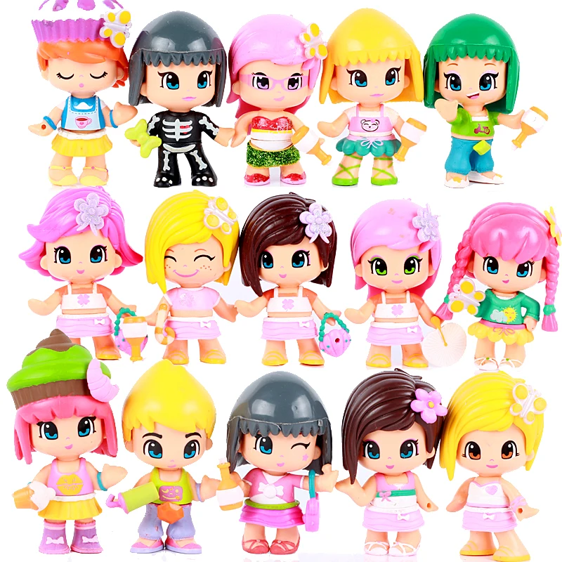 

5pcs/lot 8cm Cute Little Girls Figure Toy Model Doll for Children Playing House