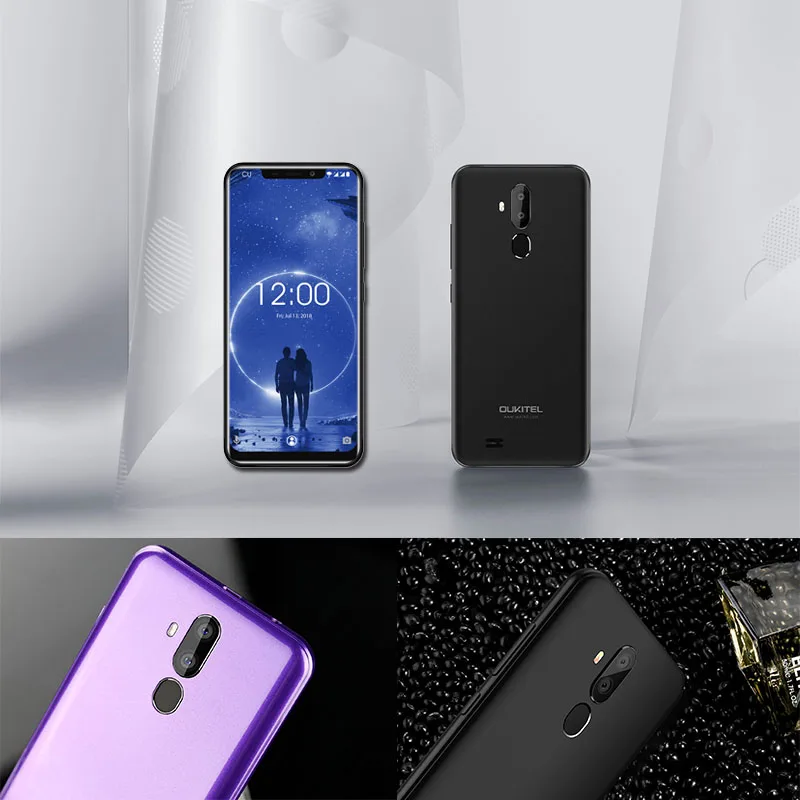 OUKITEL C12 6,1" Android 8,1 мобильный телефон MT6580 четырехъядерный 2G ram 16G rom отпечаток пальца 3g 3300mAh смартфон Face ID
