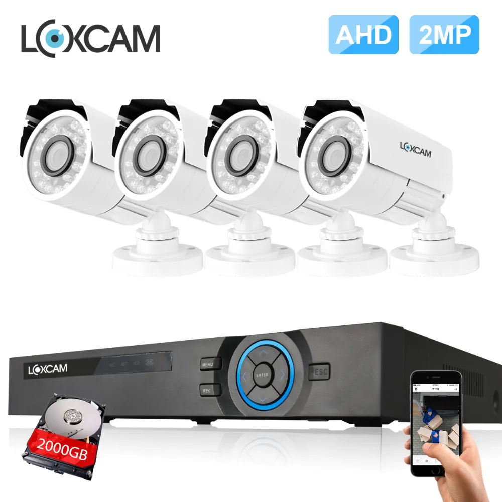 HD 2MP 1080P Security Camera CCTV System kit 4PCS 1080P 3000TVL
